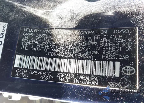 2021 Toyota Corolla Le z USA, uszkodzony, nr VIN JTDEPMAE5MJ154366